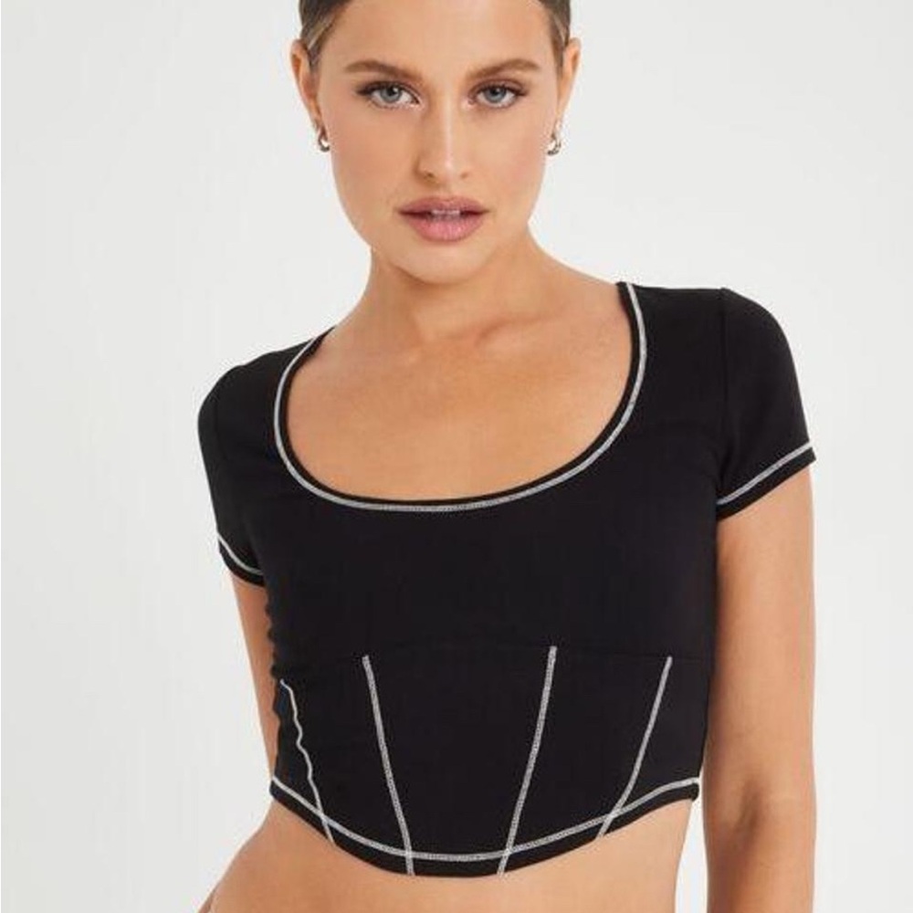 Garage Black Scoop Neck Mini Tee - Picture 2 of 5